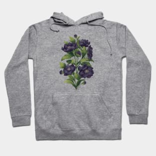 Dark Hellebore Floral Bouquet Hoodie